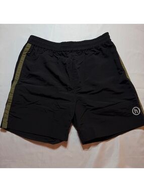 Hidden NY Track Shorts Black Olive Reflective Logo L NWT